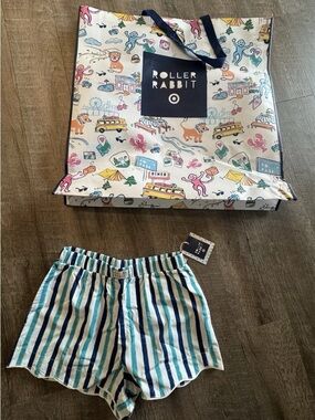 Roller Rabbit X Target Poplin Boxer Shorts Blue Striped & RR Tote